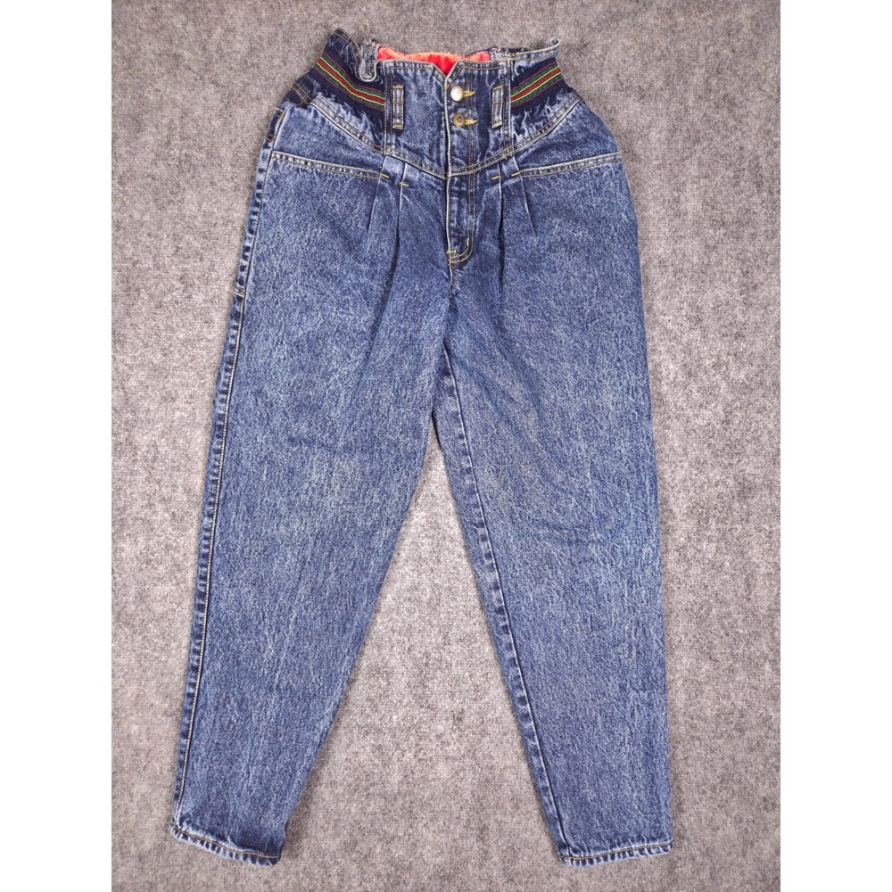 Vintage 80s Rio by Stephen Brandon Mom Jeans Womens 24 Blue Acid Wash High Waist